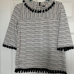 Sara Campbell black/white top M
